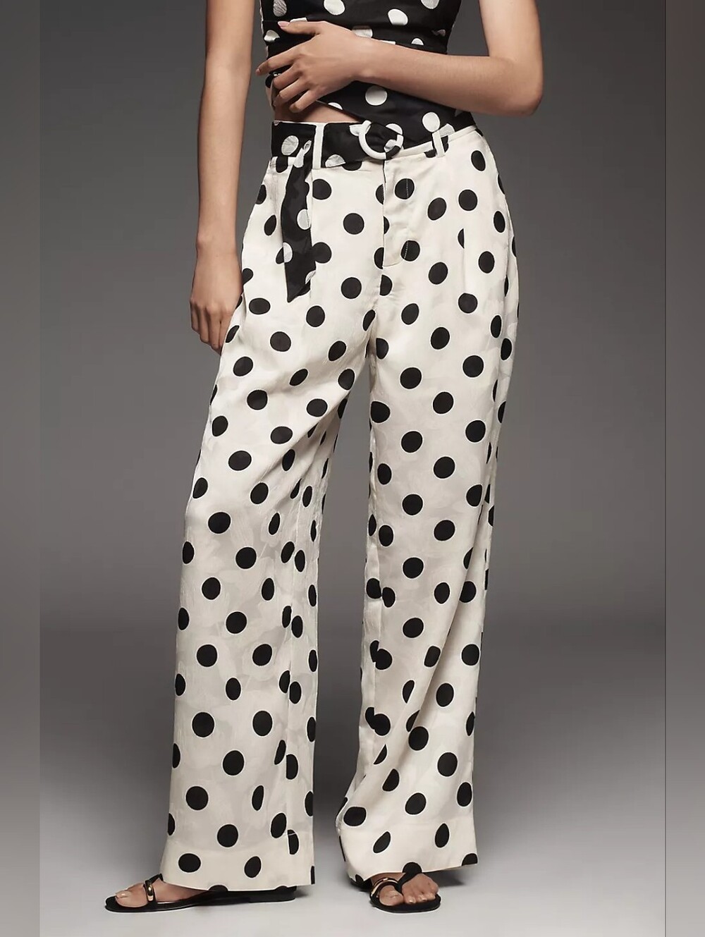 NWOT Siempre Anthropologie Polka-Dot Pants - Picture 2 of 4